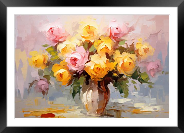 Flowers Painting  Framed Mounted Print by Picture Wizard