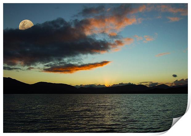 Sunset Loch Tulla Glencoe Scotland Print by Peter Elliott 