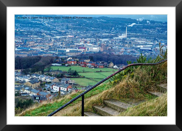Huddersfield Town From Castle Hill Framed Mounted Print by Zenith Photography