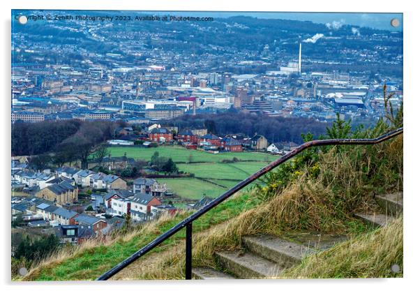 Huddersfield Town From Castle Hill Acrylic by Zenith Photography