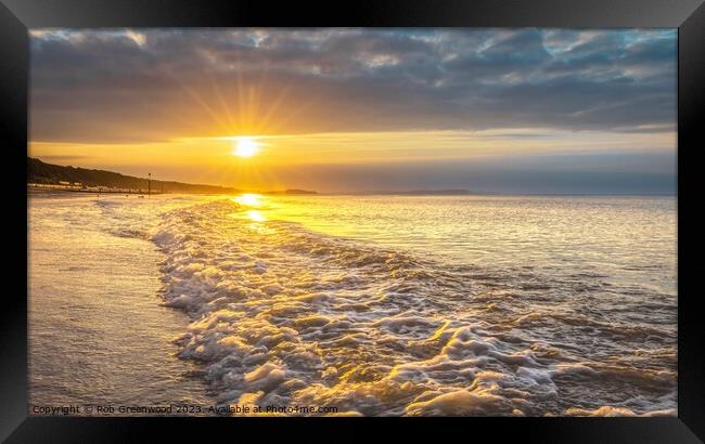 Beach Sunrise 1 Framed Print by Rob Greenwood