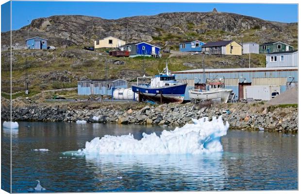 Icy Boatyard in Narsaq Greenland Canvas Print by Martyn Arnold