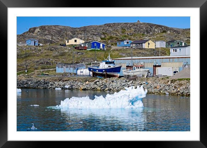 Icy Boatyard in Narsaq Greenland Framed Mounted Print by Martyn Arnold