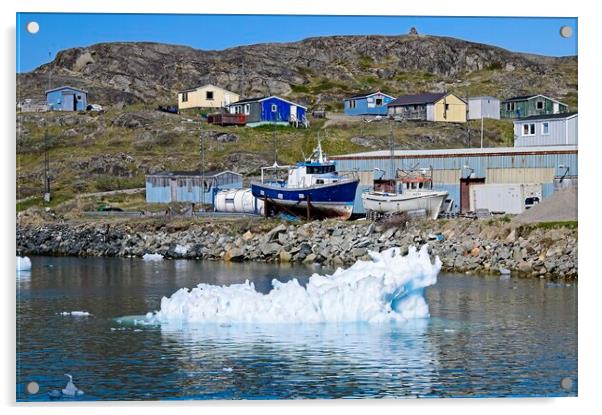 Icy Boatyard in Narsaq Greenland Acrylic by Martyn Arnold