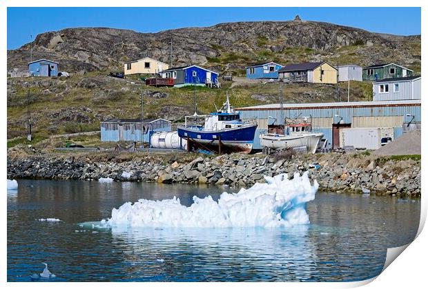 Icy Boatyard in Narsaq Greenland Print by Martyn Arnold