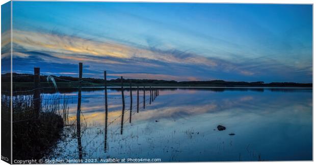 Kenfig Pool Sunset Canvas Print by Stephen Jenkins
