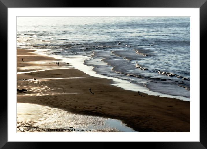 Bright evening beach, Whitby 2, dreamy edit Framed Mounted Print by Paul Boizot