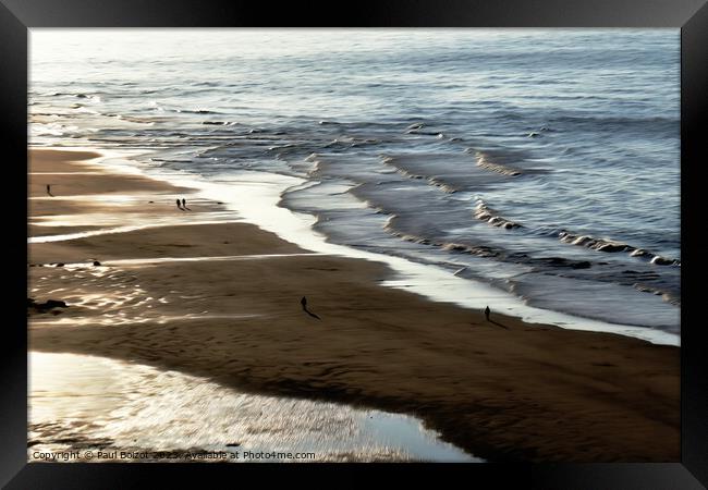 Bright evening beach, Whitby 2, dreamy edit Framed Print by Paul Boizot