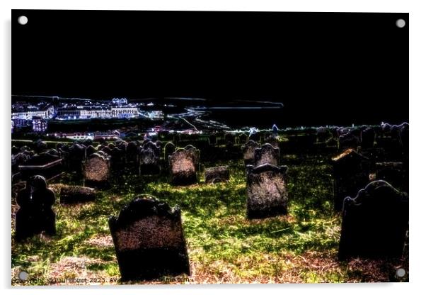 St. Mary’s churchyard view, Whitby, neon effect Acrylic by Paul Boizot
