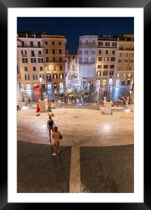 Spanish Steps and Piazza di Spagna in Rome Framed Mounted Print by Artur Bogacki