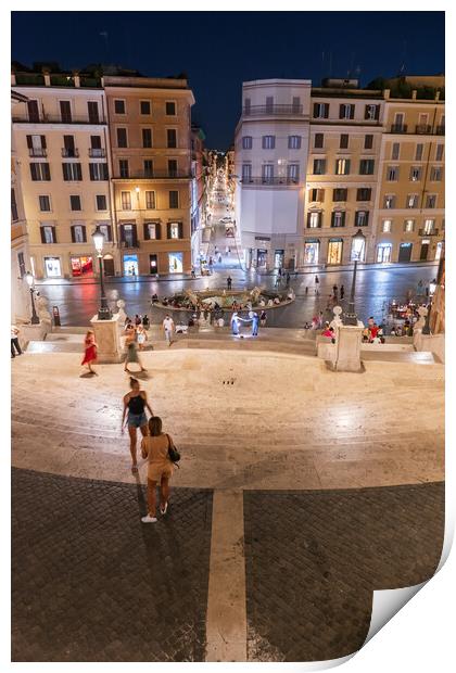 Spanish Steps and Piazza di Spagna in Rome Print by Artur Bogacki