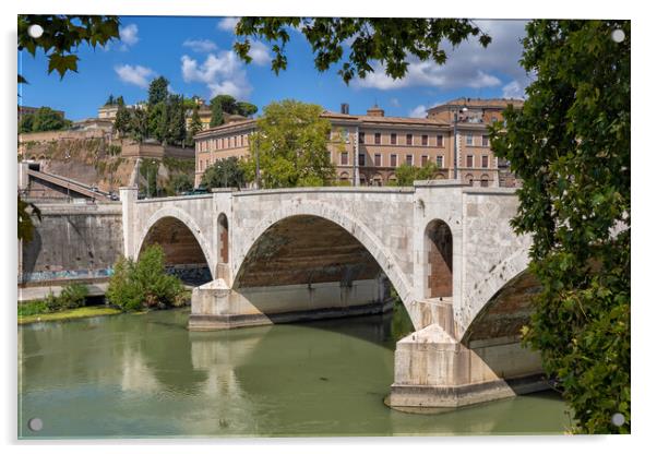 Ponte Principe Amedeo Savoia Aosta In Rome Acrylic by Artur Bogacki