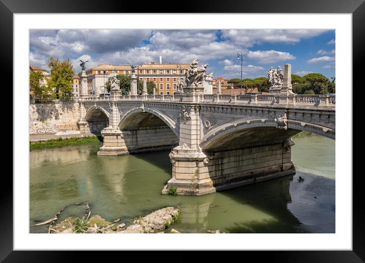 Ponte Vittorio Emanuele II In Rome Framed Mounted Print by Artur Bogacki