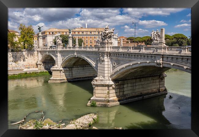 Ponte Vittorio Emanuele II In Rome Framed Print by Artur Bogacki