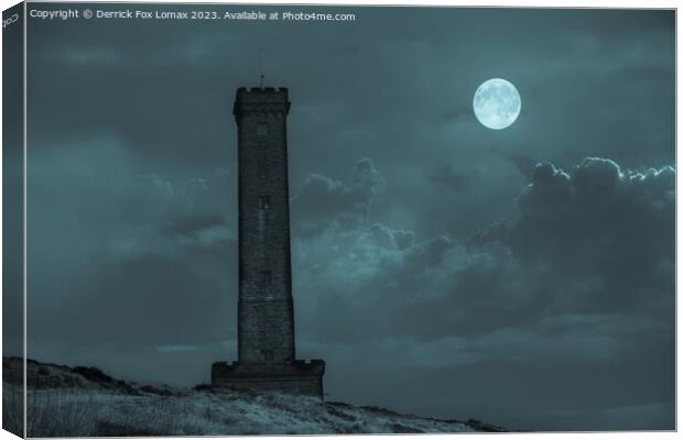 Striking Peel Tower on the Stoic Holcombe Hill Canvas Print by Derrick Fox Lomax