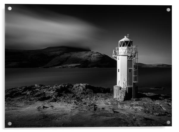 Rhue Lighthouse Acrylic by Dave Bowman