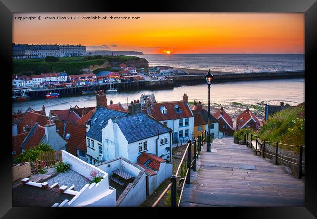 Enigmatic Whitby: A Sunset Symphony Framed Print by Kevin Elias