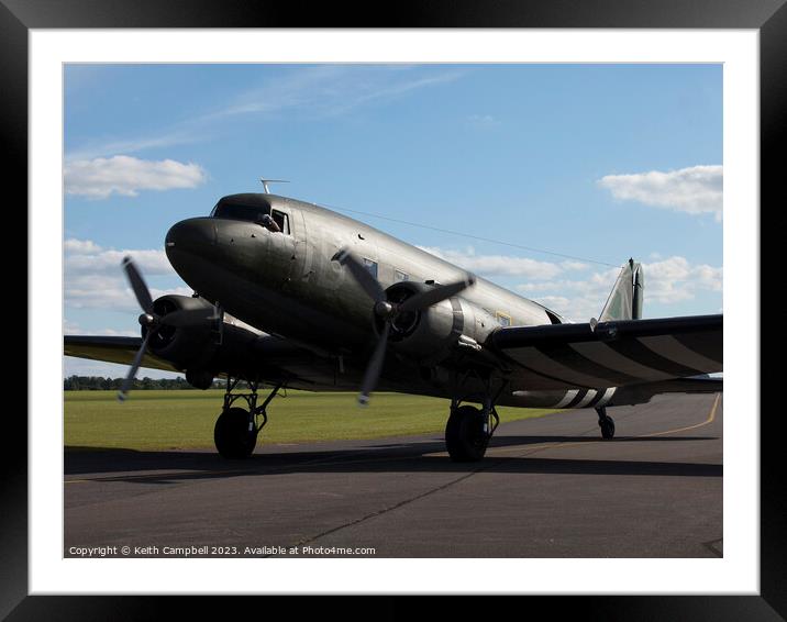 WW2 C-47 Skytrain Framed Mounted Print by Keith Campbell