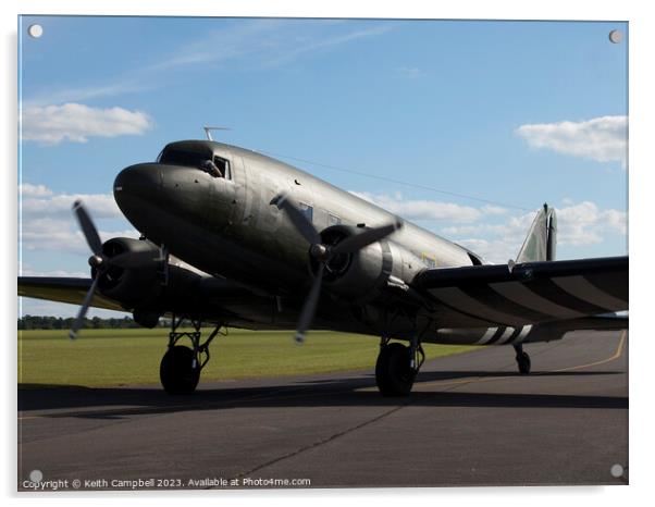 WW2 C-47 Skytrain Acrylic by Keith Campbell