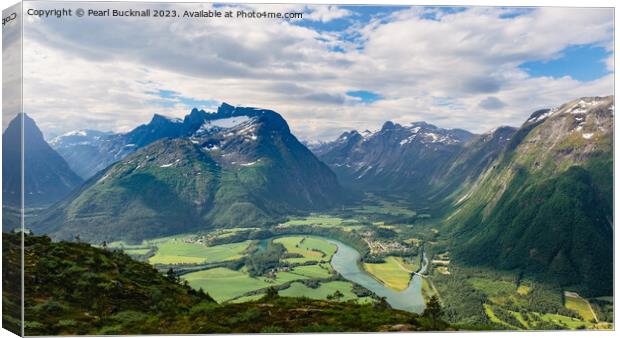 Stunning Mountains above Romsdalen Valley Norway Canvas Print by Pearl Bucknall