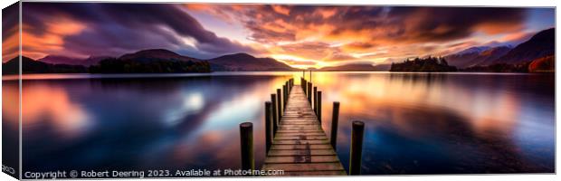 Blissful Lake District Panoramic Sunset Canvas Print by Robert Deering
