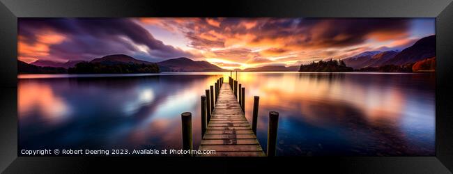 Blissful Lake District Panoramic Sunset Framed Print by Robert Deering