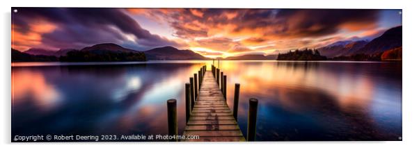 Blissful Lake District Panoramic Sunset Acrylic by Robert Deering