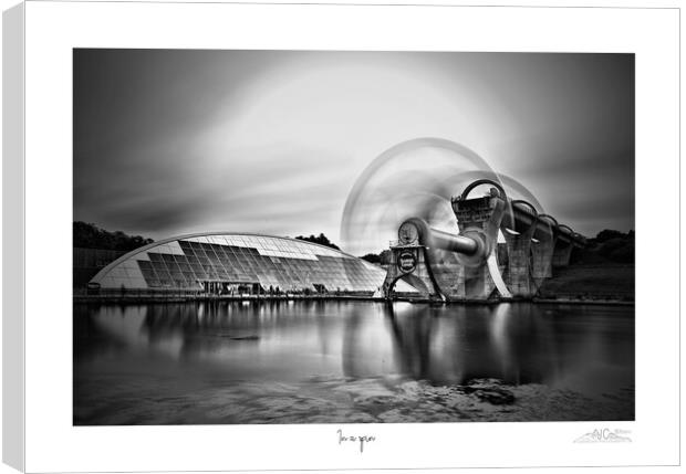 In a spin Falkirk wheel mono long exposure Canvas Print by JC studios LRPS ARPS