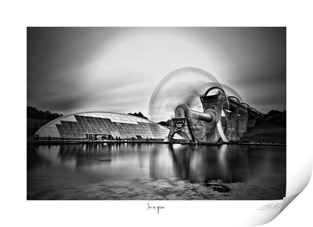 In a spin Falkirk wheel mono long exposure Print by JC studios LRPS ARPS