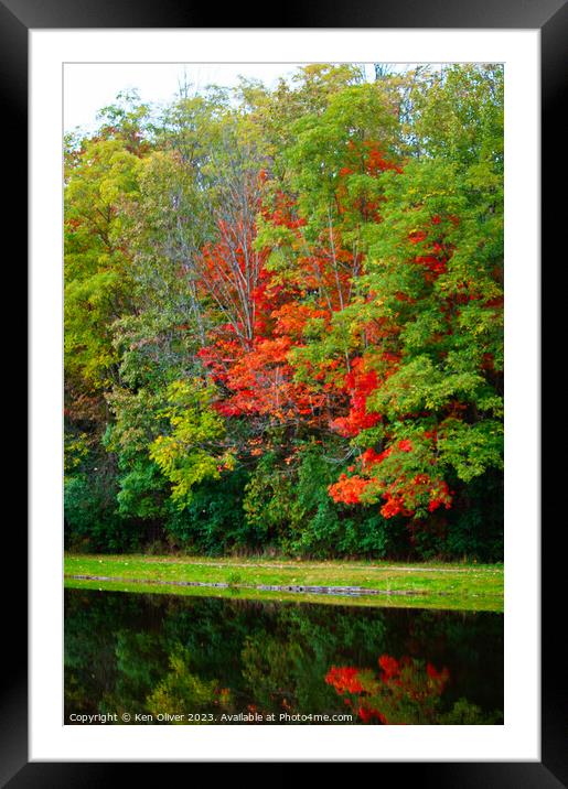 Autumn's Mirror in Jackson Park Framed Mounted Print by Ken Oliver