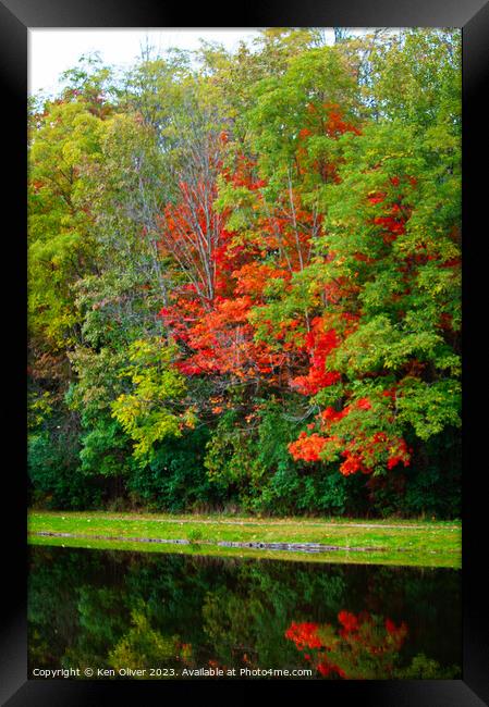 Autumn's Mirror in Jackson Park Framed Print by Ken Oliver