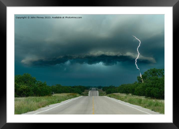 Supercell Road. Texas Framed Mounted Print by John Finney