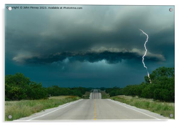 Supercell Road. Texas Acrylic by John Finney
