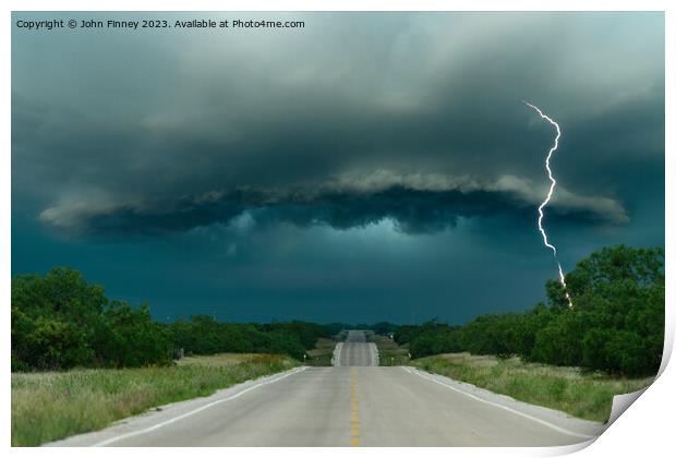 Supercell Road. Texas Print by John Finney