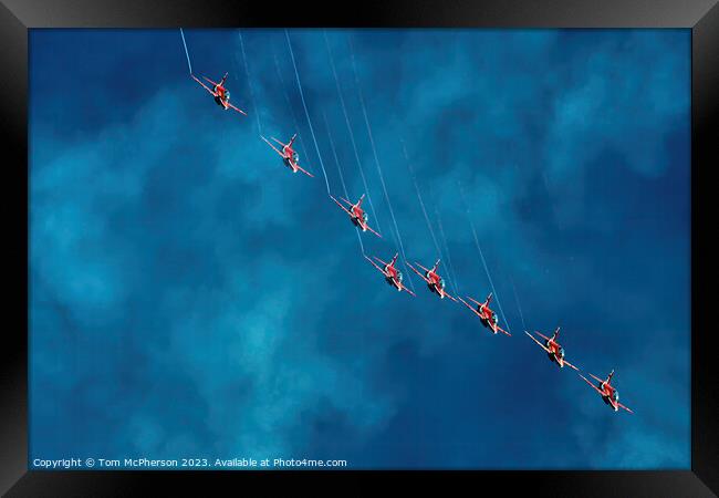 UK's Sky-Dancing Champions: Red Arrows Framed Print by Tom McPherson