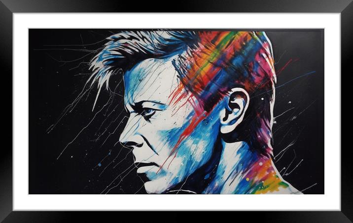 Bowie Abstract Framed Mounted Print by Picture Wizard