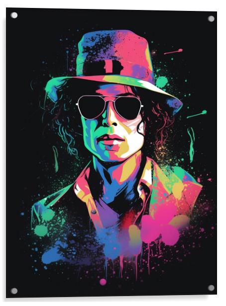 Michael Jackson Abstract Acrylic by Picture Wizard
