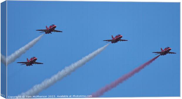 Awe-Inspiring Performance of the Red Arrows Canvas Print by Tom McPherson