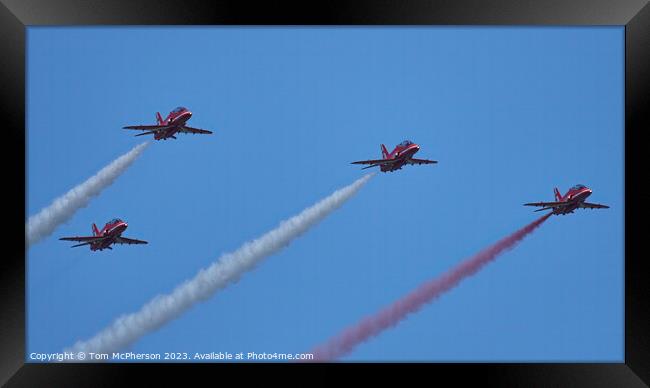 Awe-Inspiring Performance of the Red Arrows Framed Print by Tom McPherson