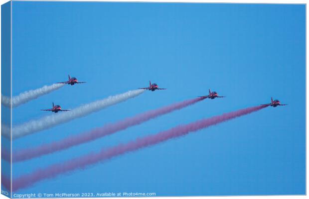 'Red Arrows: Sky-Painting Maestros' Canvas Print by Tom McPherson