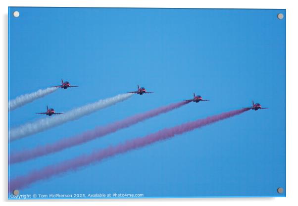 'Red Arrows: Sky-Painting Maestros' Acrylic by Tom McPherson