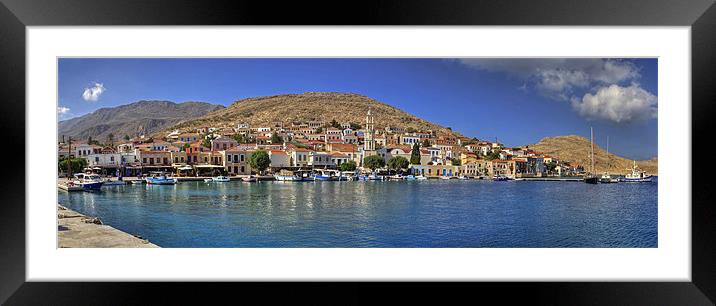 Halki Harbour View Framed Mounted Print by Tom Gomez