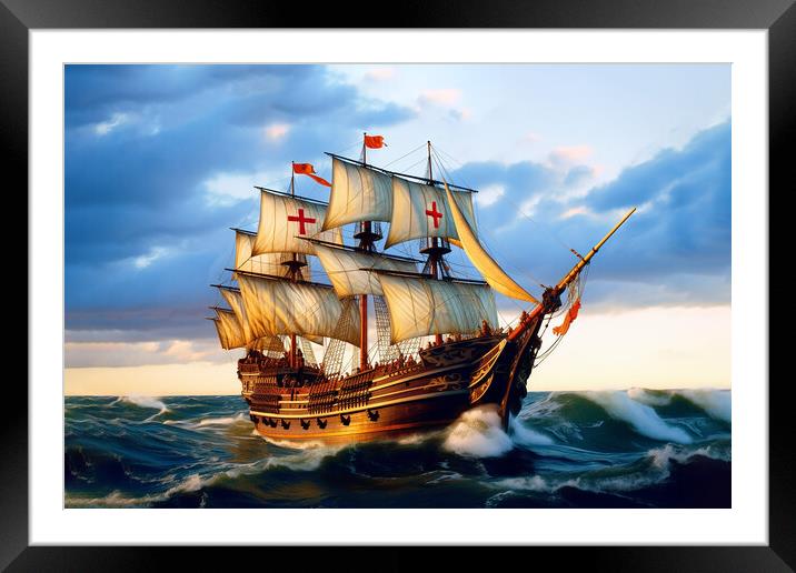 THE GOLDEN HINDE Framed Mounted Print by CC Designs