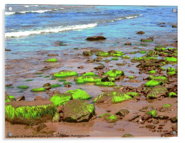 Bright green seaweed Acrylic by Stephanie Moore
