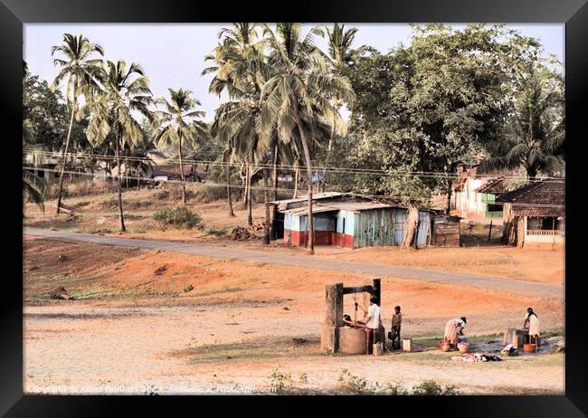 Local water well. Goa India Framed Print by Kevin Plunkett