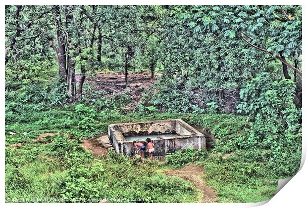 A water tank in a forest. Sri Lanka Print by Kevin Plunkett