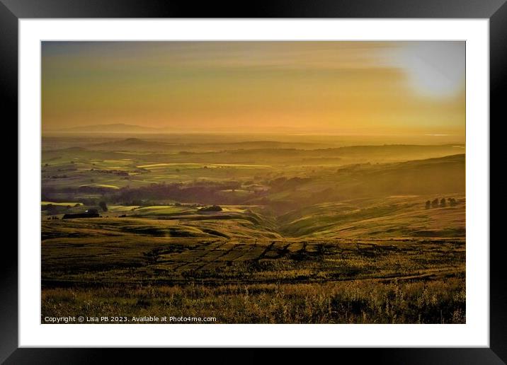 Hillside Sunset Framed Mounted Print by Lisa PB