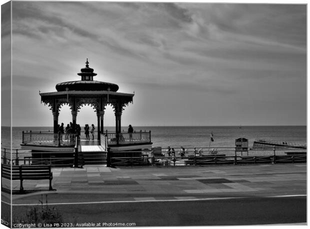 Black and White Bandstand Canvas Print by Lisa PB