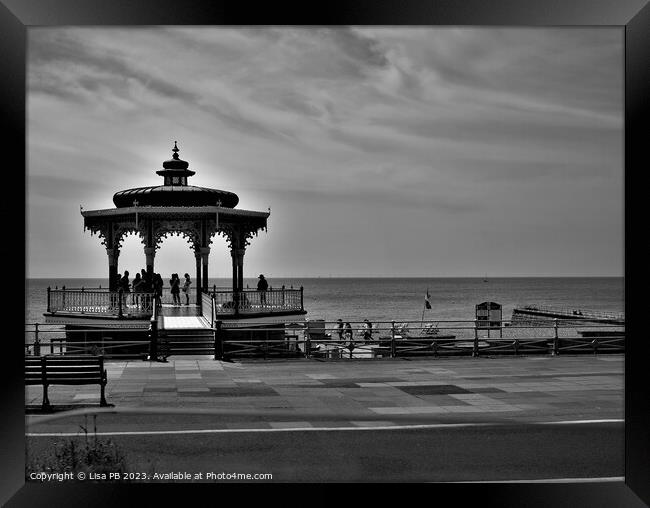 Black and White Bandstand Framed Print by Lisa PB