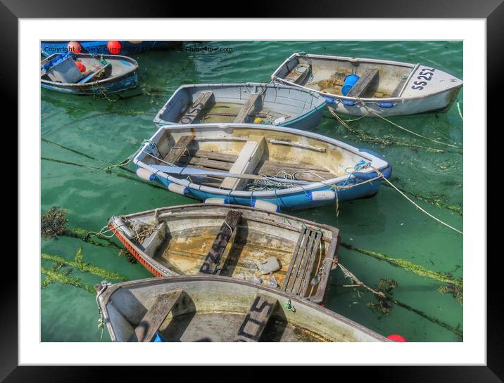 Boats in the harbour. St Ives Framed Mounted Print by Beryl Curran